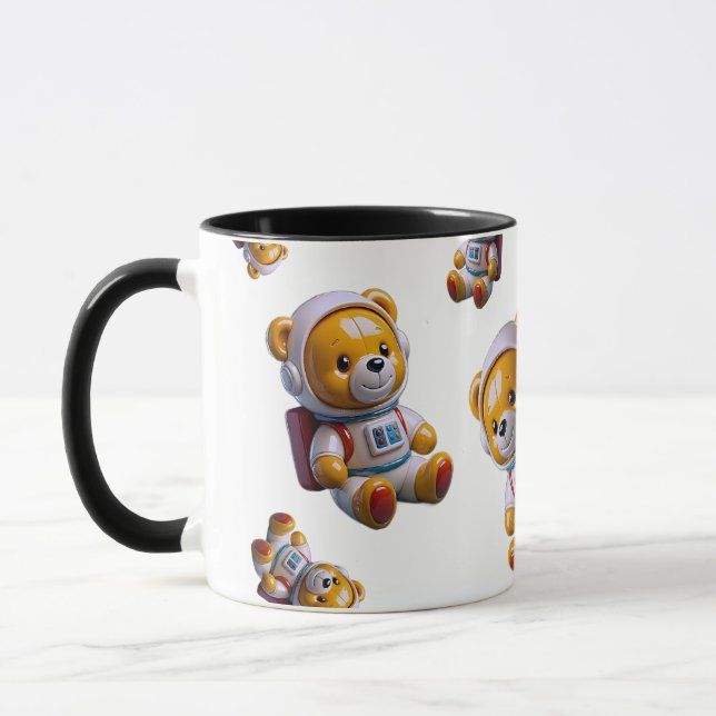 Astronaut Teddy Black Tasse (Links)
