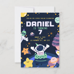 ASTRONAUT THEMA GEBURTSTAG EINLADUNG