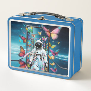 Astronaut Traumlandschaft Metall Brotdose