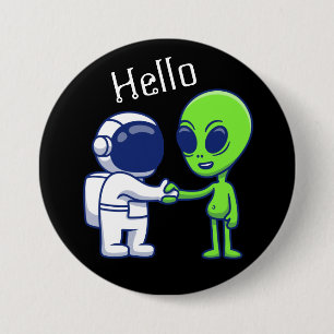 Astronaut trifft Alien Button