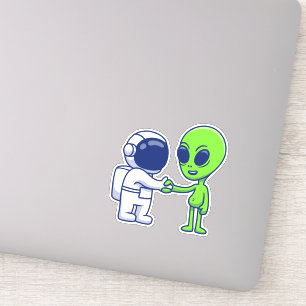 Astronaut trifft Alien-Vinyl-Aufkleber Aufkleber
