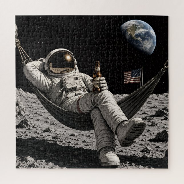 Astronaut trinkt Bier (Vertikal)