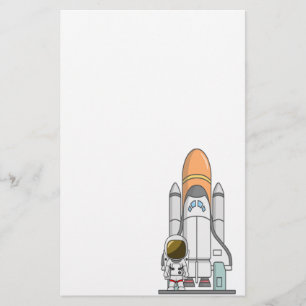 Astronaut u. Raumschiff Briefpapier