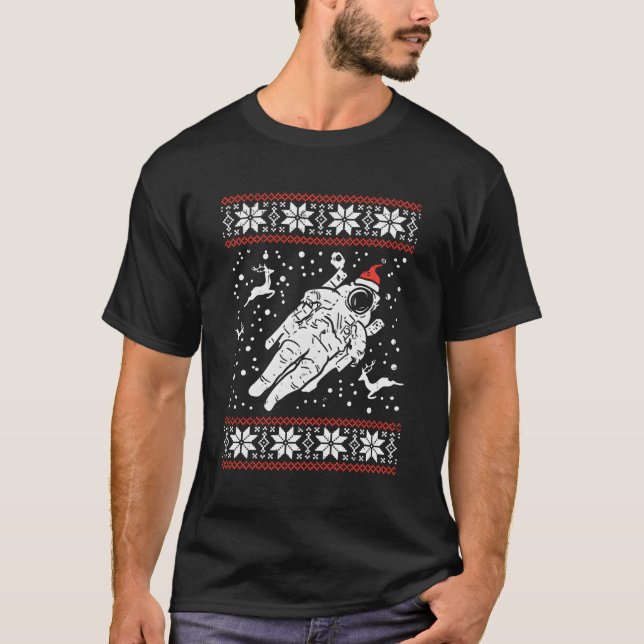 Astronaut Uggli Weihnachten Sweater Xmas Space Lov T-Shirt (Vorderseite)
