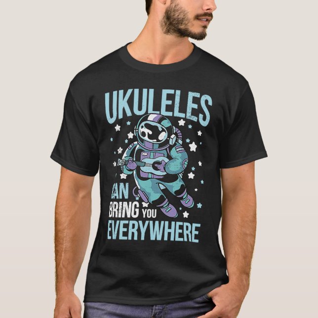 Astronaut Ukulele I Ukulele Tutor I Space Ukulele  T-Shirt (Vorderseite)