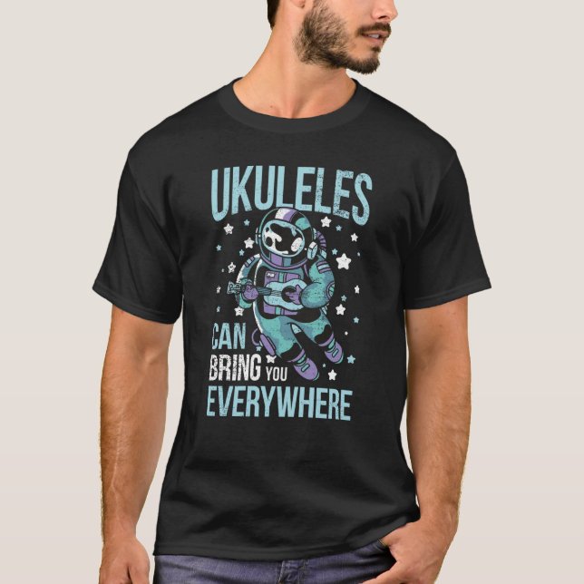 Astronaut Ukulele I Ukulele Tutor I Space Ukulele  T-Shirt (Vorderseite)