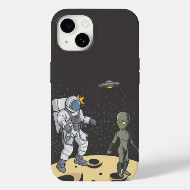 Astronaut und Alien Case-Mate iPhone 14 Hülle (Rückseite)