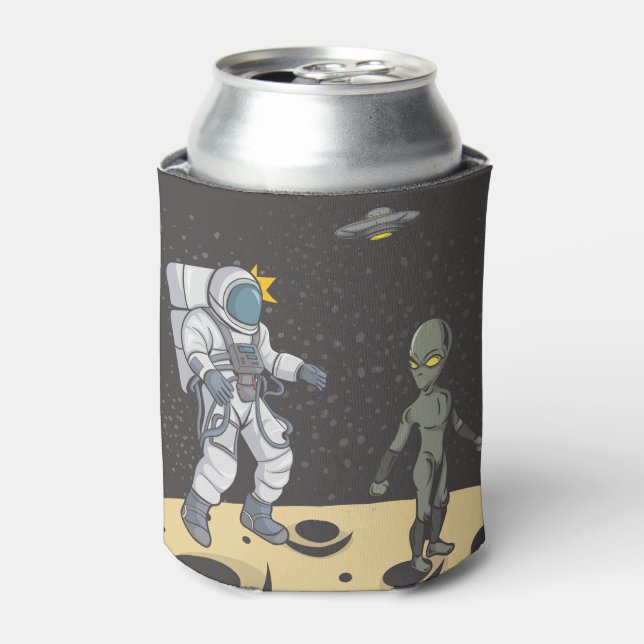 Astronaut und Alien Dosenkühler (Kanne Vorderseite)