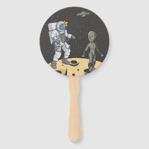 Astronaut und Alien Fächer