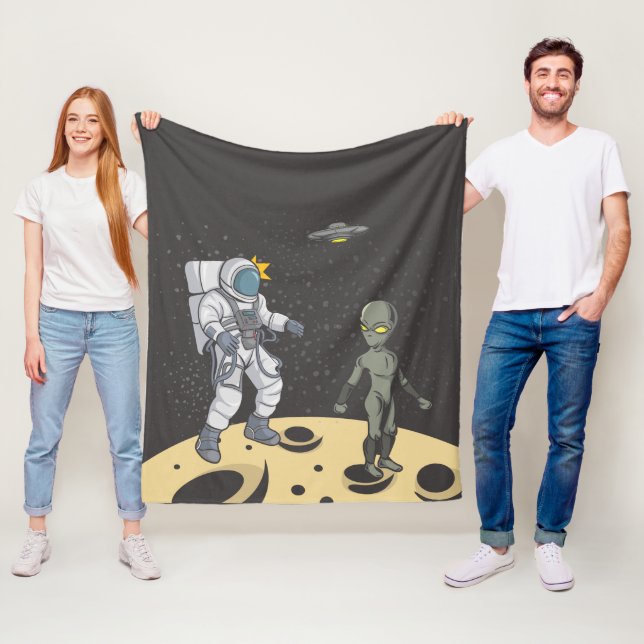 Astronaut und Alien Fleecedecke (Beispiel)