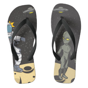 Astronaut und Alien Flip Flops