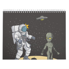 Astronaut und Alien Kalender