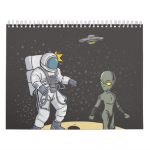 Astronaut und Alien Kalender