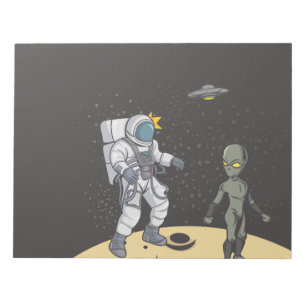 Astronaut und Alien Notizblock