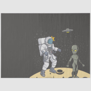 Astronaut und Alien Seidenpapier
