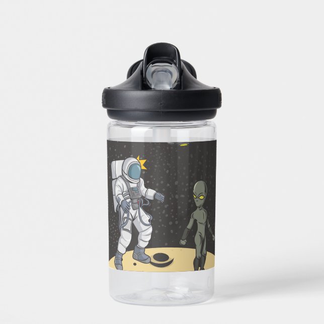 Astronaut und Alien Trinkflasche (Vorne)