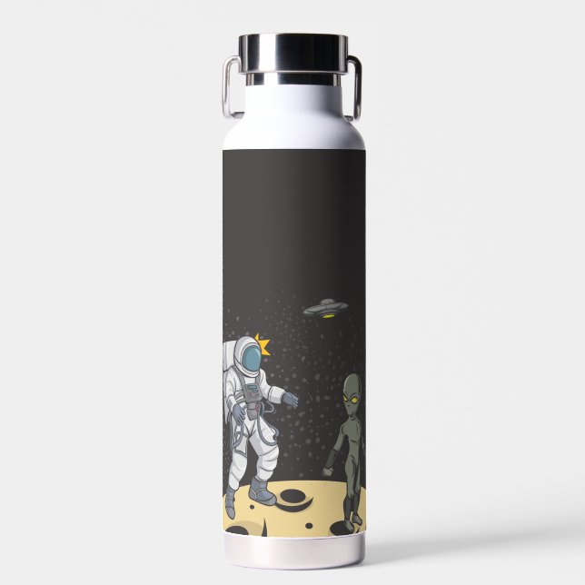 Astronaut und Alien Trinkflasche (Vorne)