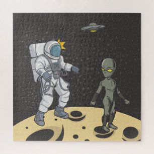 Astronaut und Außerirdischer