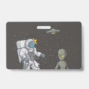 Astronaut und Außerirdischer Ausweis