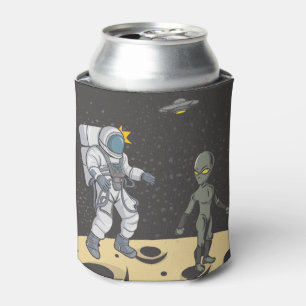 Astronaut und Außerirdischer Dosenkühler