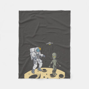 Astronaut und Außerirdischer Fleecedecke