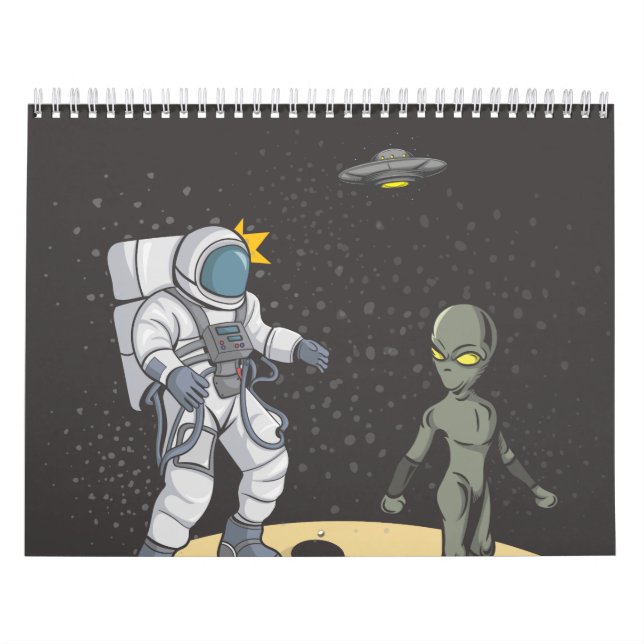 Astronaut und Außerirdischer   Kalender (Titelbild)