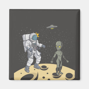 Astronaut und Außerirdischer Magnet