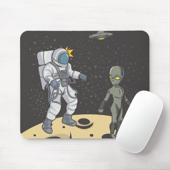 Astronaut und Außerirdischer   Mousepad (Mit Mouse)