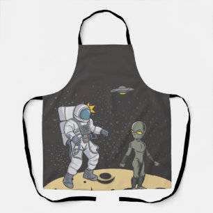 Astronaut und Außerirdischer Schürze