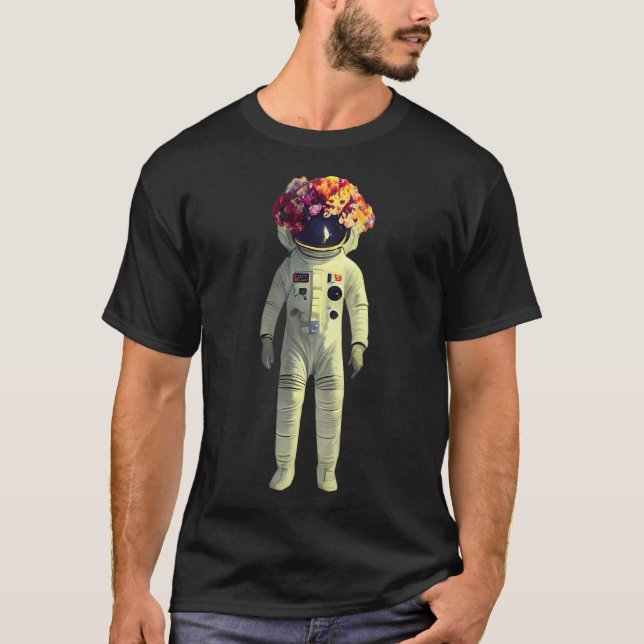 Astronaut und Blume T-Shirt (Vorderseite)