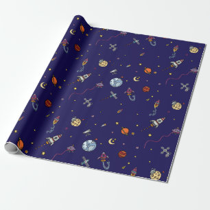Astronaut und Moon Geschenkpapier