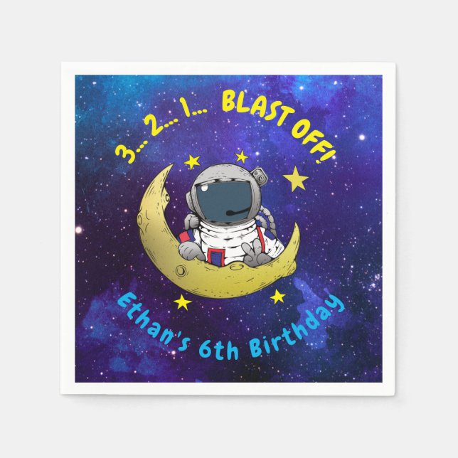 Astronaut und Moon Serviette (Vorderseite)
