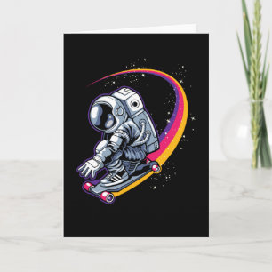 Astronaut und Skateboard Karte