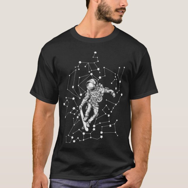 Astronaut und Sternbilder T-Shirt (Vorderseite)