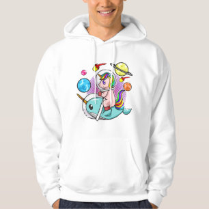 Astronaut Unicorn Reiten Narwhal Weltraum Universu Hoodie