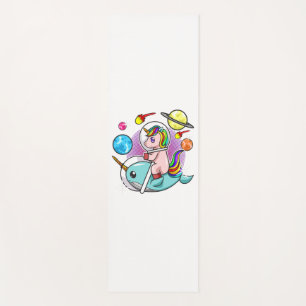Astronaut Unicorn Reiten Narwhal Weltraum Universu Yogamatte