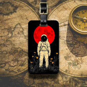Astronaut unter dem roten Mond Gepäckanhänger