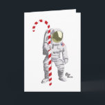 Astronaut-Urlaubskarte Feiertagskarte<br><div class="desc">Mit dieser coolen Grußkarte des Astronauten Weltfrieden und überall sonst verteilen. Inside sagt: "Hoffe,  dass dein Urlaub aus dieser Welt ist!"</div>