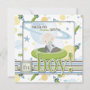 Astronaut vaisseau spatial Invitations de douche p