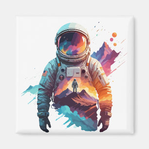 Astronaut Vector Art Space Discovery Magnet