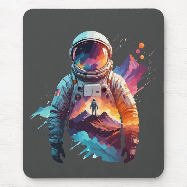Astronaut Vector Art Space Discovery Mousepad (Vorne)