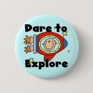 Astronaut Wage Mut zur Erkundung T-Shirts und Gesc Button