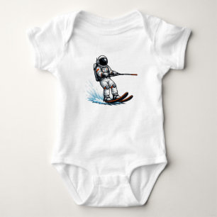Astronaut Wasserskilauf Baby Strampler