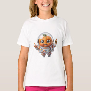 Astronaut Weltraum-Halloween-Kürbis-Illustration T-Shirt