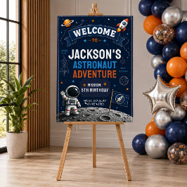 Astronaut Weltraum Kinder Geburtstag Willkommenssc Poster