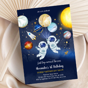 Astronaut Weltraum Planet Galaxie Geburtstag  Einladung