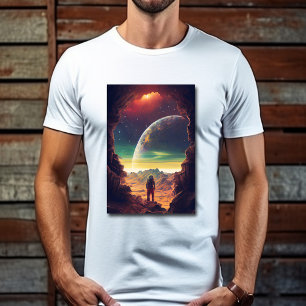 Astronaut Weltraum Reise Mond Erde T-Shirt