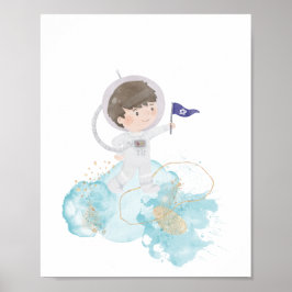 Astronaut Weltraum Wasserfarben - Abenteuer Poster