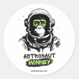Astronaut Weltraumaffe Authentische hohe Qualität Runder Aufkleber