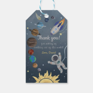 Astronaut Weltraumplaneten Geburtstagsgeschenk-Tag Geschenkanhänger